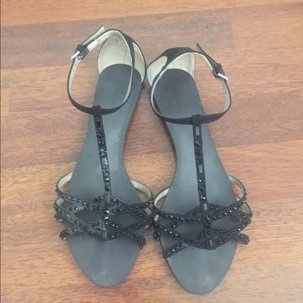 ZARA jeweled T-strap sandal size 8